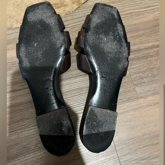 Saint Laurent Tribute Mules in Chocolate Brown - Picture 5 of 5
